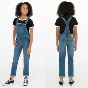 Levi's Girlfriend Medium Wash Denim Overalls Girls Size 12 Regular